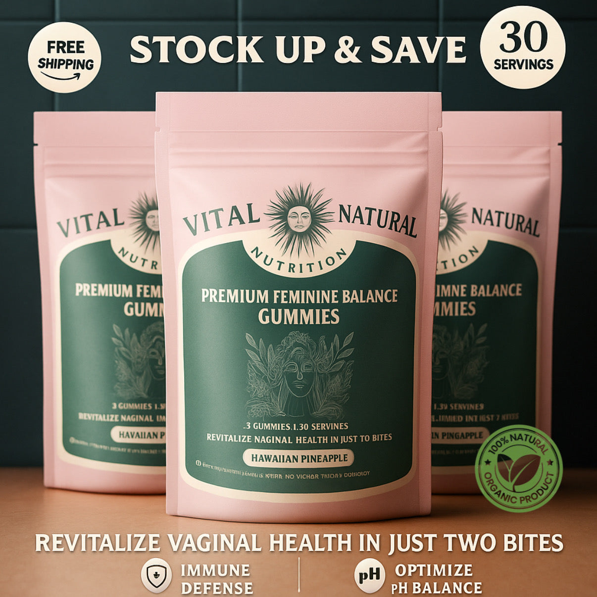 Vital Source Feminine Balance Gummies - Hawaiian Pineapple